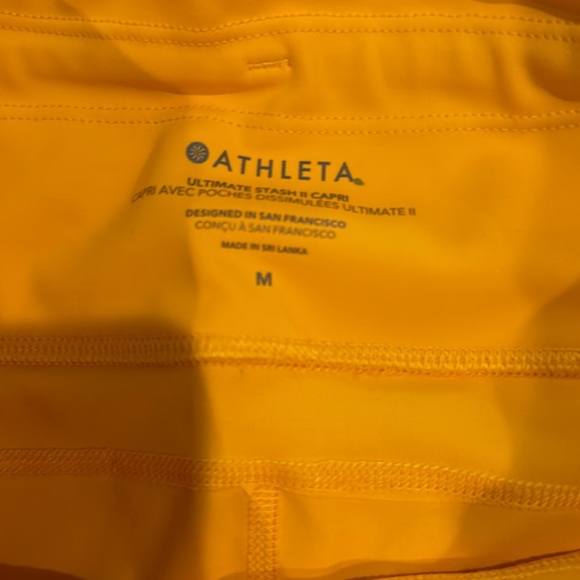 NWT ATHLETA Ultimate Stash II Capri Legging Radiant Sunshine Size Medium - Picture 7 of 13